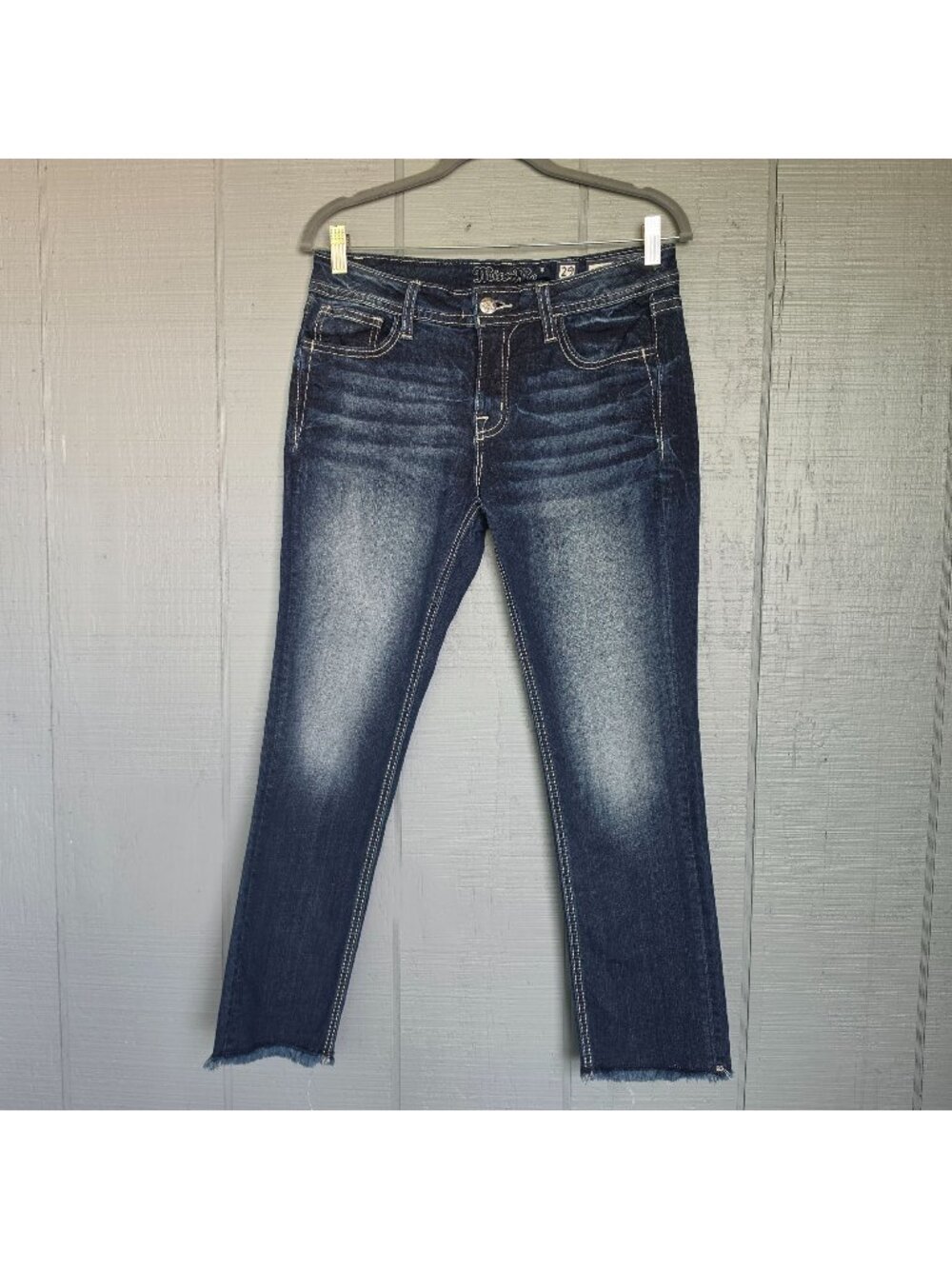 Miss Me M3117P Capri Jeans 29 Blue Bootcut Rhinestone Embellished Y2K Western